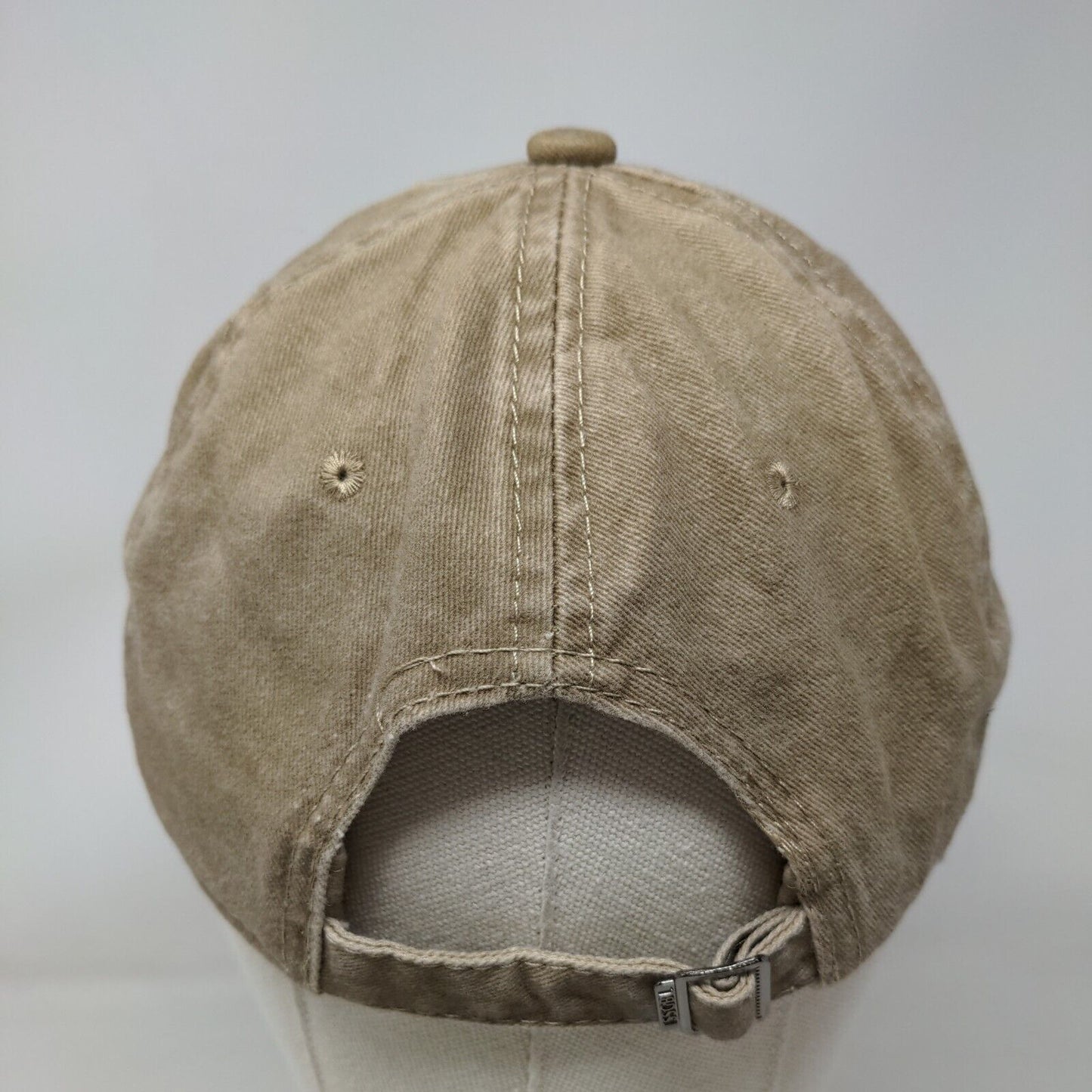 TSSGBL Slideback Hat Tan OSFM Adjustable Vented Holes 6 Panel Blank Cotton