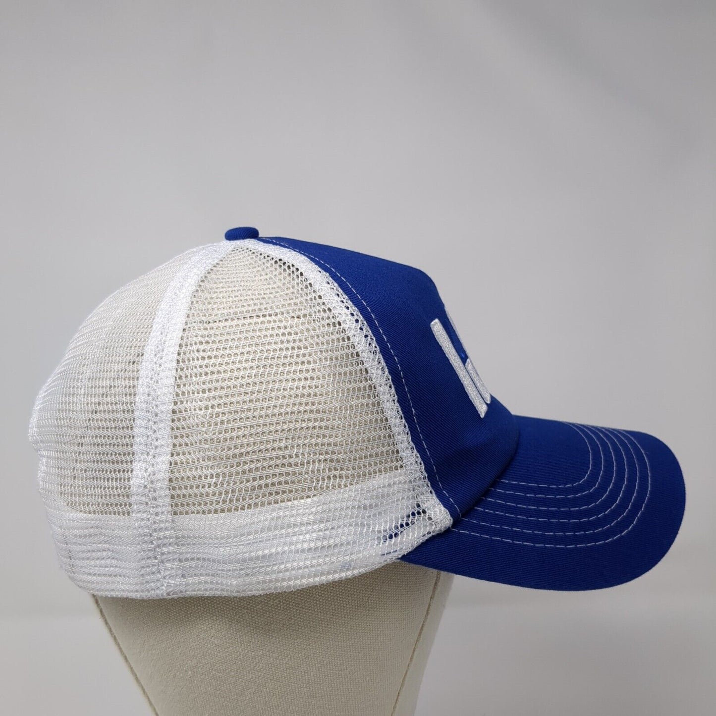 ISS Snapback Trucker Hat Blue OS Adjustable Embroidered Mesh Back Hit Wear