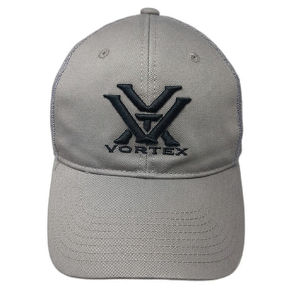 Vortex Baseball Cap Gray One Size Mesh Snapback Embroidered Logo Hunting Hat