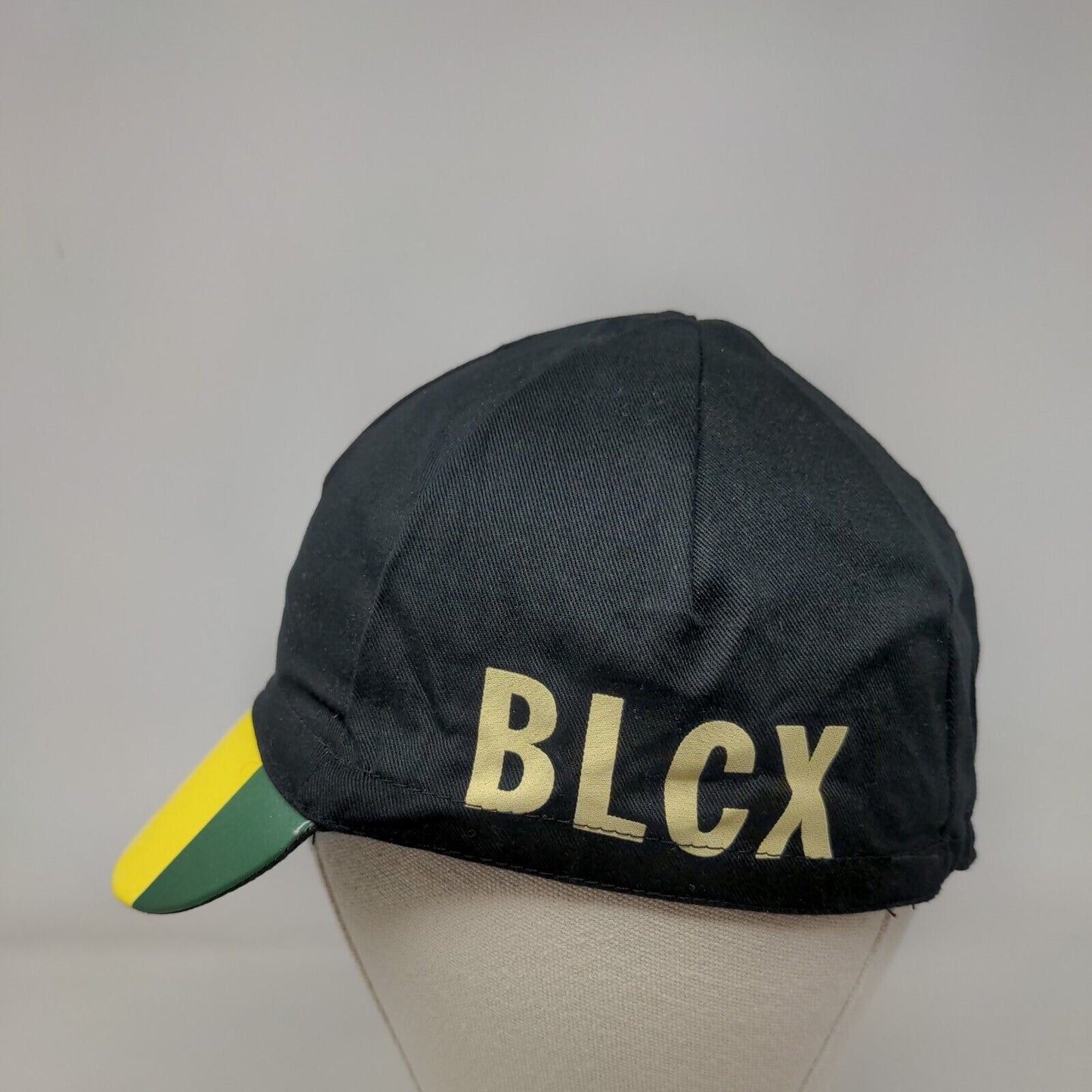 BLCX Fitted Cycling Hat Black One Size Rainbow Stripe Stretch Pace Caps
