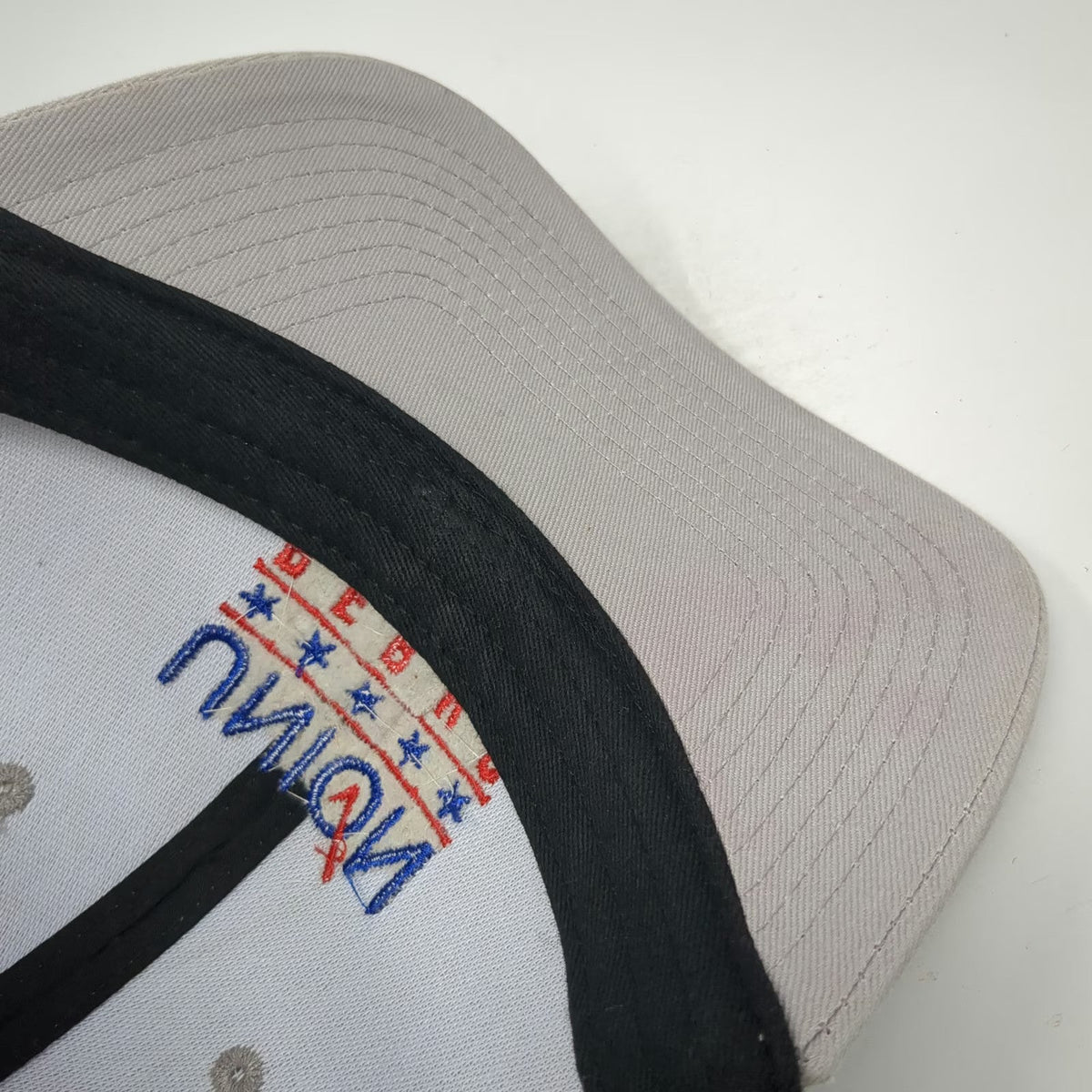 Gray Trucker Hat One Size Union Perks Embroidered Stars Mesh Back Snapback Logo