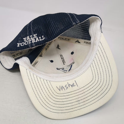 Pacific Headwear Yale Bulldogs NCAA Football Hat Blue 8 Cap Mesh Fitted Stretch