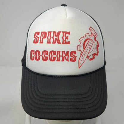 OTTO Trucker Hat Black One Size Spike Coggins Logo Mesh Snapback Foam Front