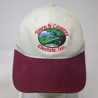Port Authority Baseball Cap Beige Red One Size Town Country Electric Farm Hat