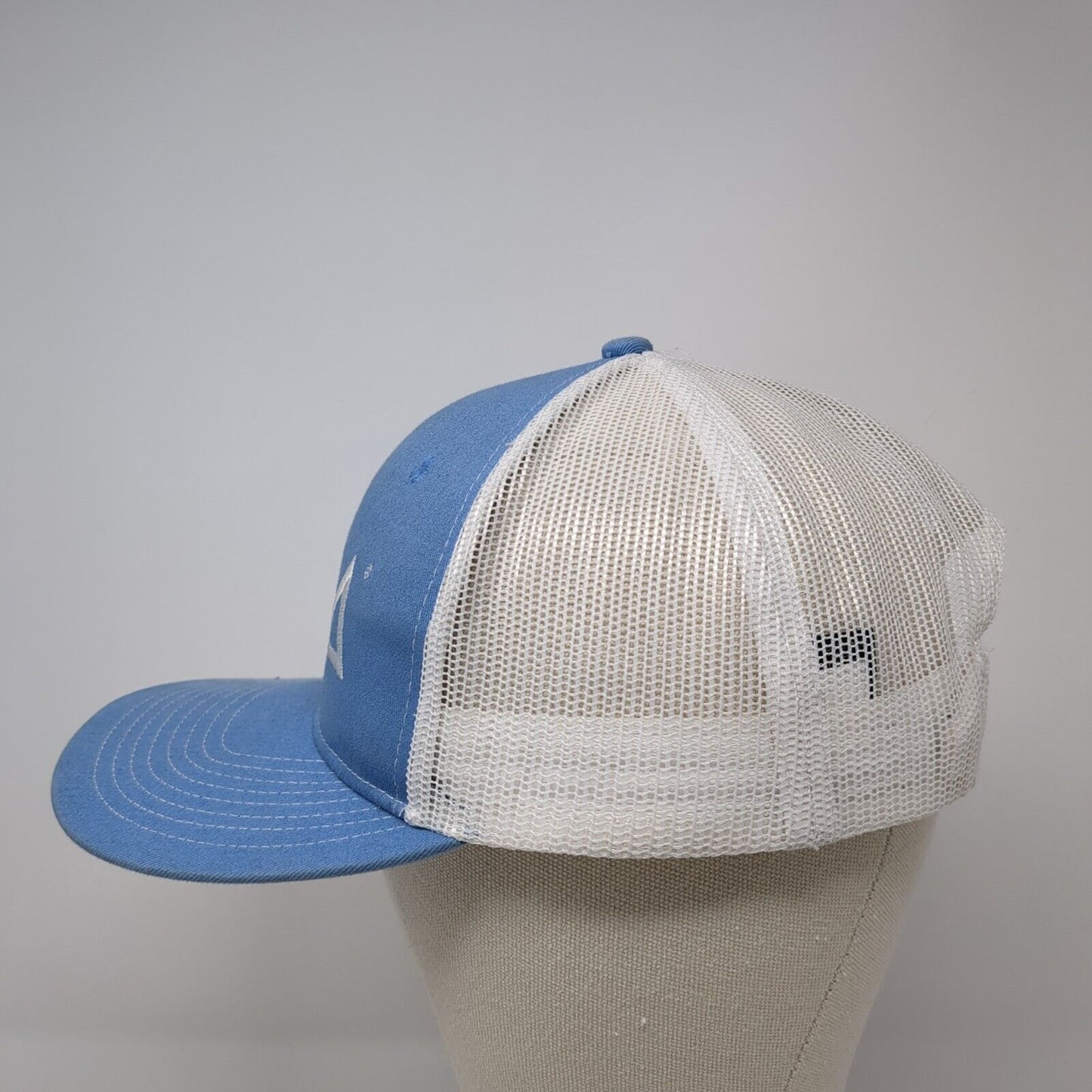 ZOA Energy Snapback Trucker Hat Blue One Size Adjustable Embroidered Mesh Back