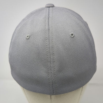 Flexfit Baseball Cap Gray M Hume Lake Logo Polyester Fitted Curved Brim Hat