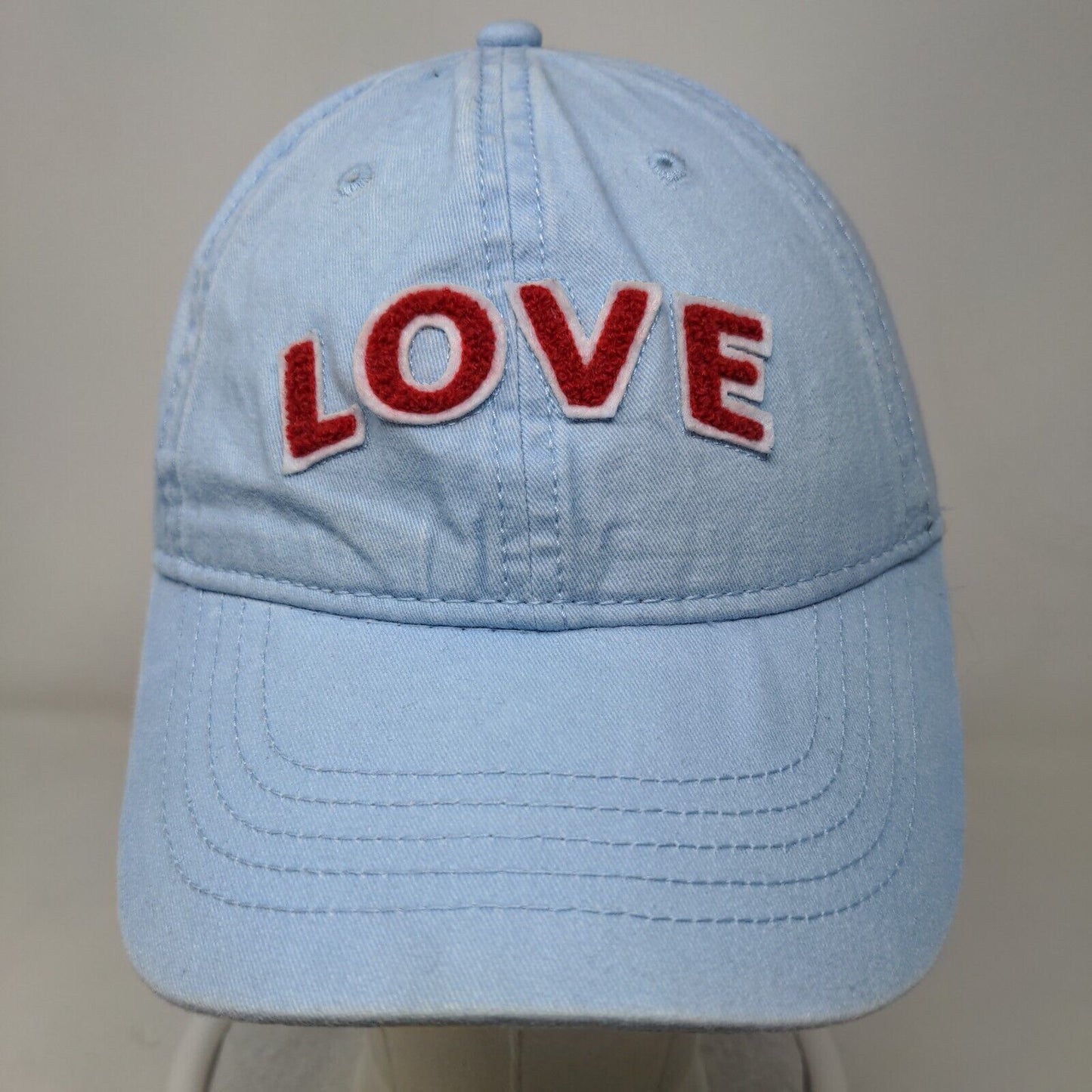 LOVE Slideback Hat Blue OSFM Adjustable Embroidered Patch Logo