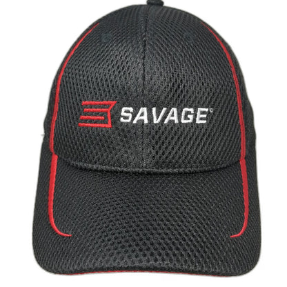Savage Arms Baseball Cap Black One Size Strapback Mesh Firearm Gun Logo Hat