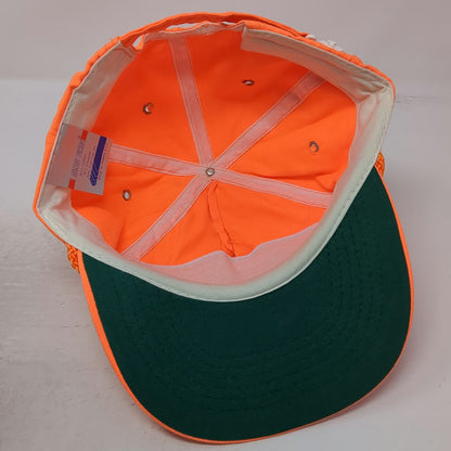 San Sun 5 Panel Orange Hat Victim Rope Green Underbrim Slideback Vintage