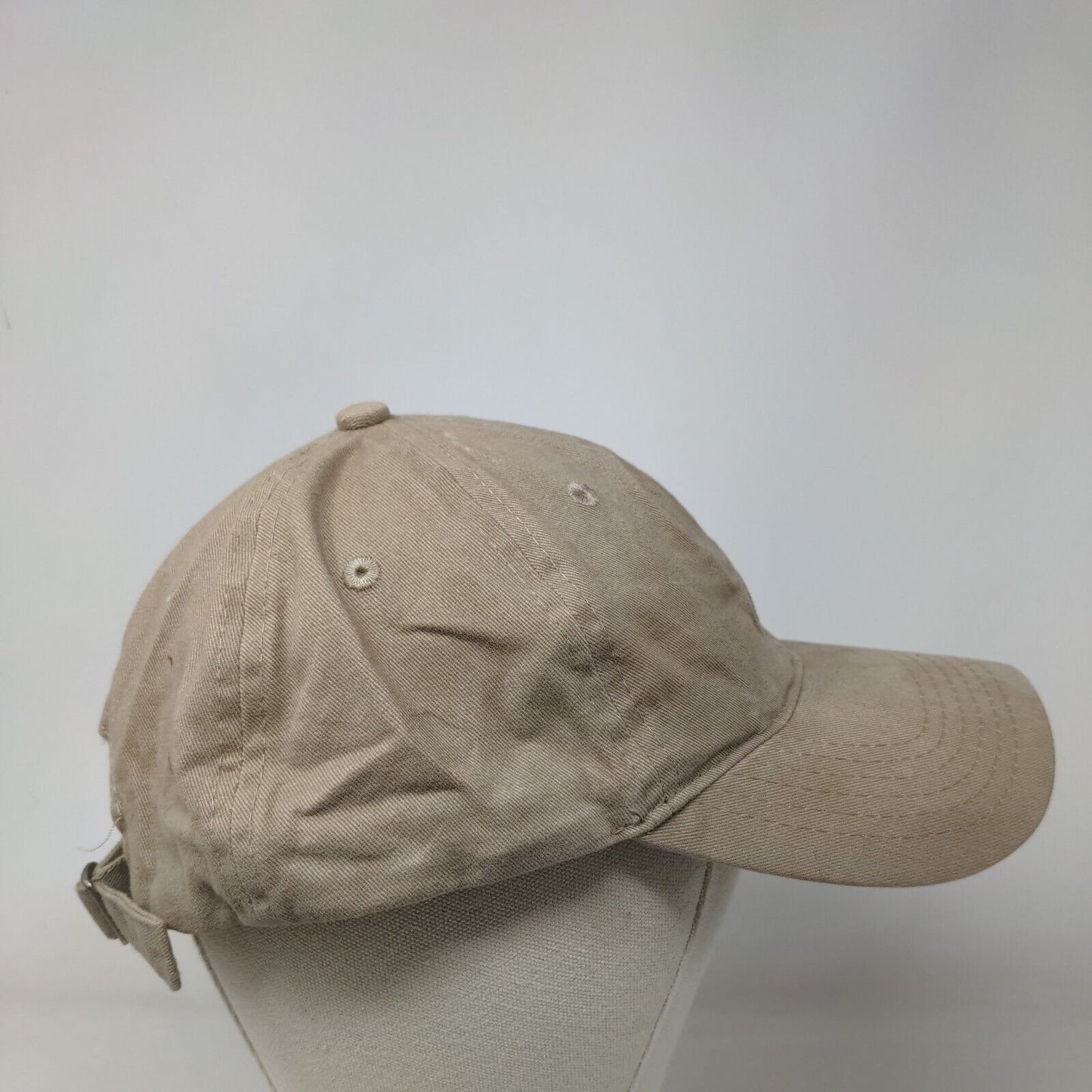 Port & Company Slideback Hat Tan One Size Adjustable Embroidered 6 Panel