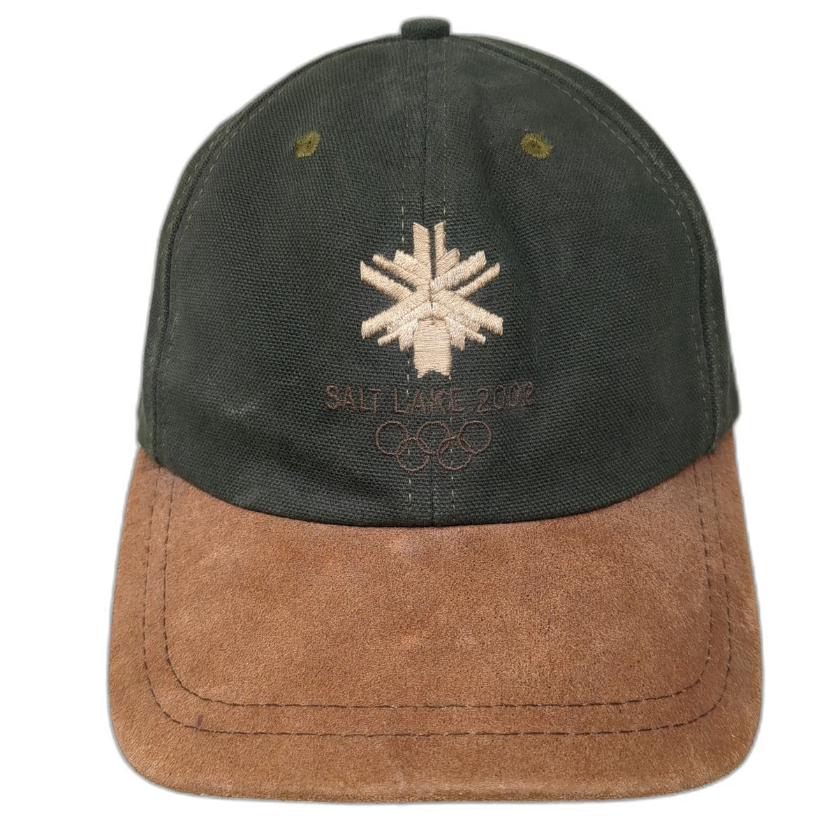 American Needle Salt Lake 2002 Olympics Hat Green Baseball Cap OS Suede Vintage