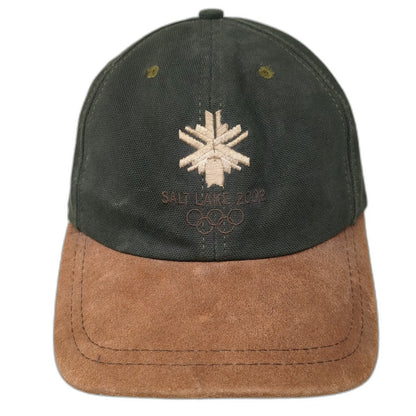 American Needle Salt Lake 2002 Olympics Hat Green Baseball Cap OS Suede Vintage