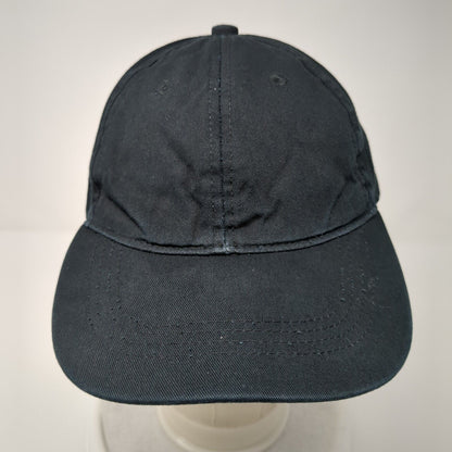 Unbranded Strapback Hat Black One Size Solid Adjustable Blank 6 Panel
