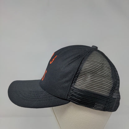 349 FMS Snapback Trucker Hat Black OSFA Adjustable Breathable Mesh Back