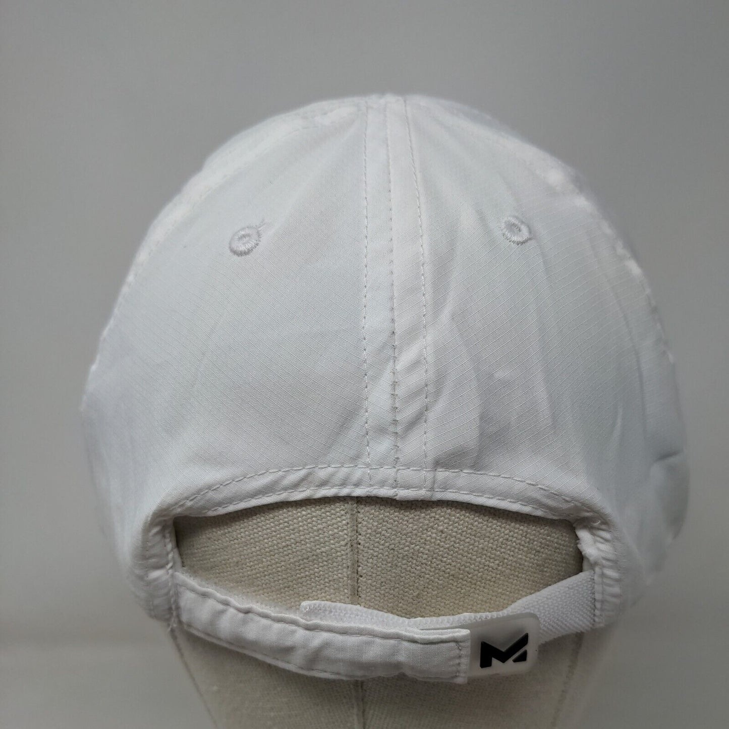 Mission Strapback Hat White One Size Adjustable Solid 6 Panel Vent Holes