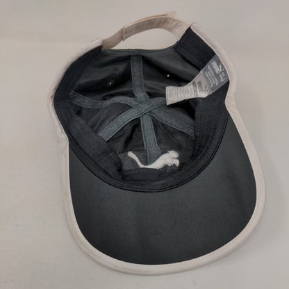 PUMA Strapback Hat Black OSFA Embroidered Adjustable 6 Panel Vent Holes