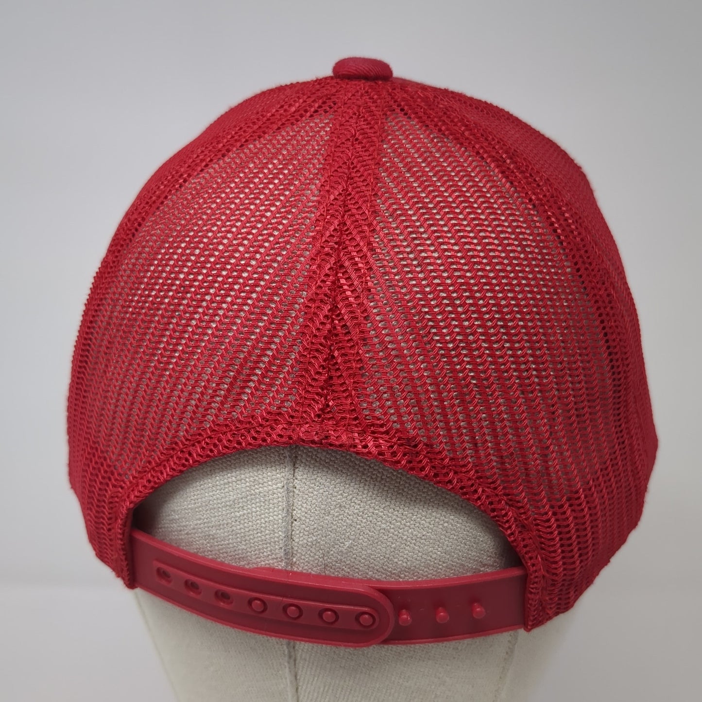 Unbranded Snapback Trucker Hat Red One Size Adjustable Mesh Back Blank