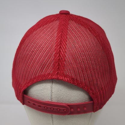 Unbranded Snapback Trucker Hat Red One Size Adjustable Mesh Back Blank
