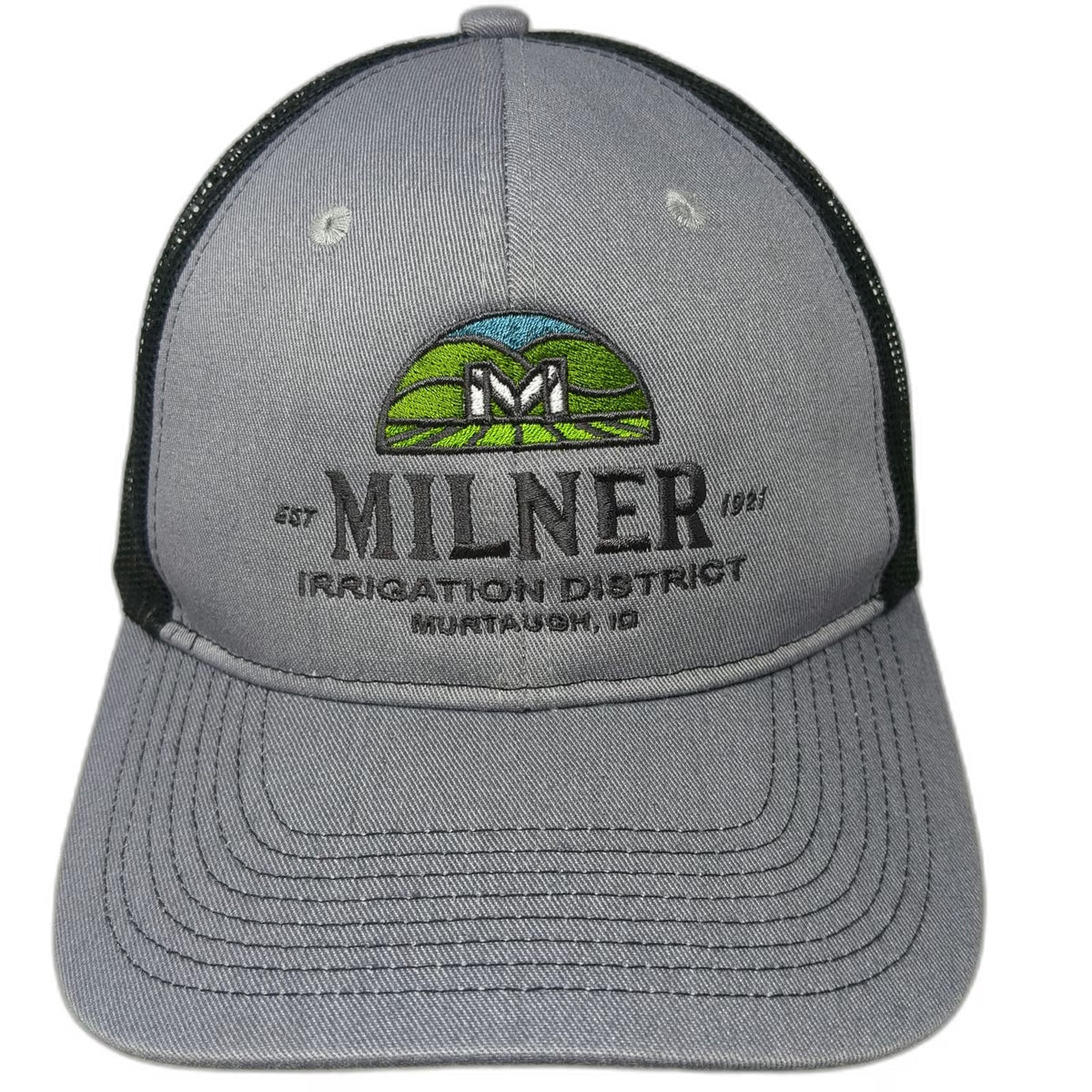 Port Authority Trucker Hat Gray Black One Size Mesh Snapback Milner Irrigation