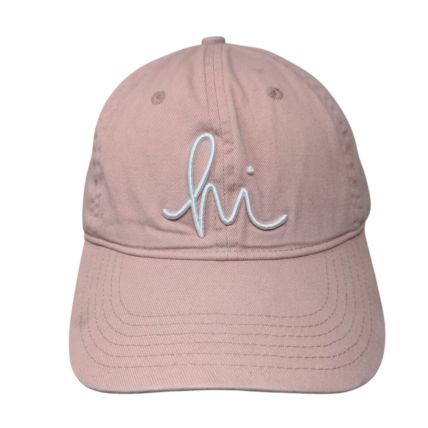 Hi Slideback Hat Pink One Size Adjustable Embroidered Vented Holes 6 Panel