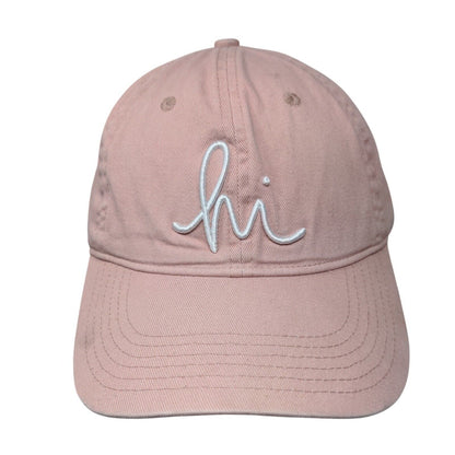 Hi Slideback Hat Pink One Size Adjustable Embroidered Vented Holes 6 Panel