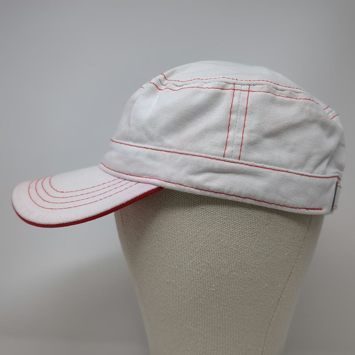 Budweiser Army Cap White One Size Red Contrast Stitch Grab Some Buds Cadet Hat
