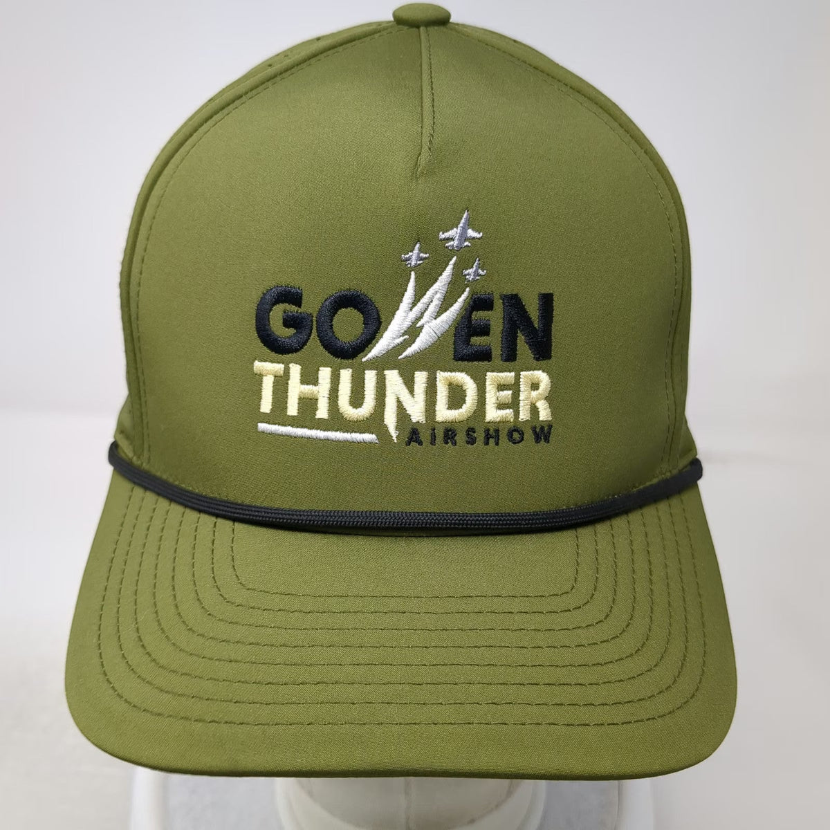Pacific Headwear Trucker Hat Green OSFM Gowen Thunder Airshow Rope Perforated