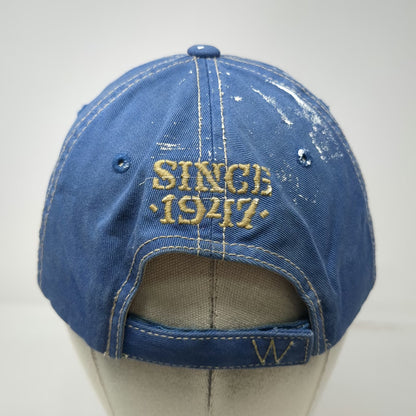Wrangler Baseball Cap Blue One Size Hat Since 1947 Distressed Splatter Graphic