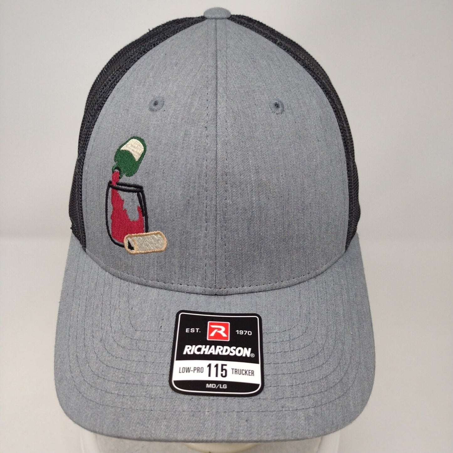 Idaho Wine Snapback Mesh Back Trucker Hat Gray M/L Embroidered
