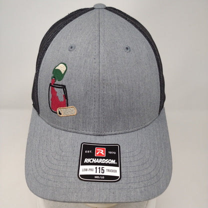 Idaho Wine Snapback Mesh Back Trucker Hat Gray M/L Embroidered