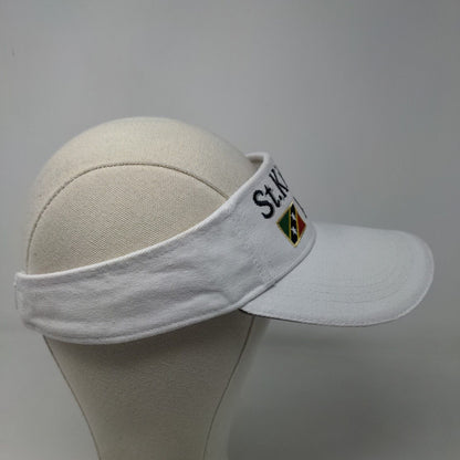 St. Kitts & Nevis Men's Strapback Sun Visor Cap Hat White Size 58CM Embroidered