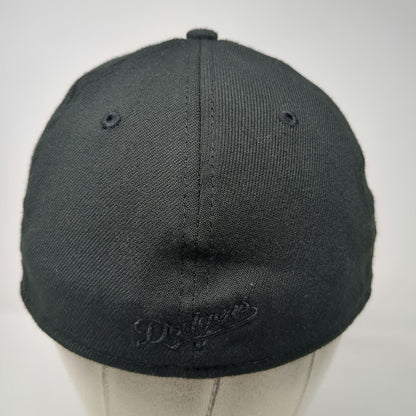 New Era Los Angeles Dodgers MLB Baseball Cap Black One Size 39THIRTY Stretch Hat