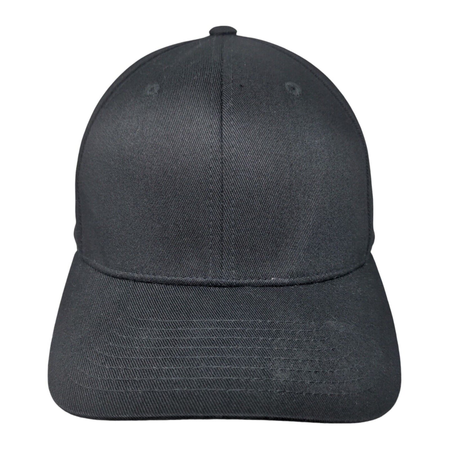 Yupoong Fitted Hat Black L/XL Flexfit Lightweight Vented Holes 6 Panel Blank