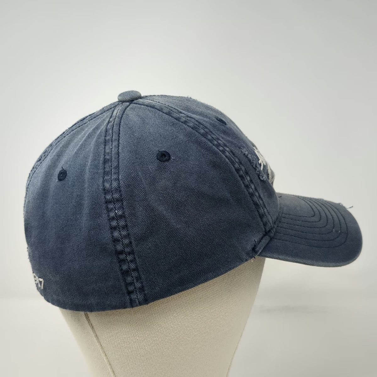 Aeropostale Baseball Cap Blue M Fitted Distressed Embroidered Logo Hat