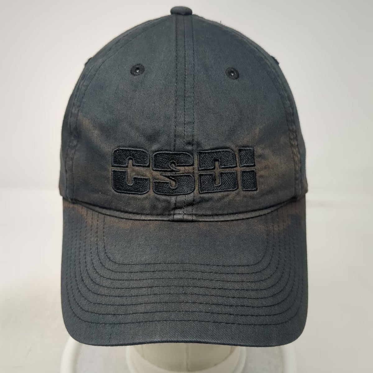 Nike Baseball Cap Black OSFM CSI TV Show Logo Distressed Slideback Hat Swoosh