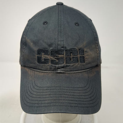 Nike Baseball Cap Black OSFM CSI TV Show Logo Distressed Slideback Hat Swoosh