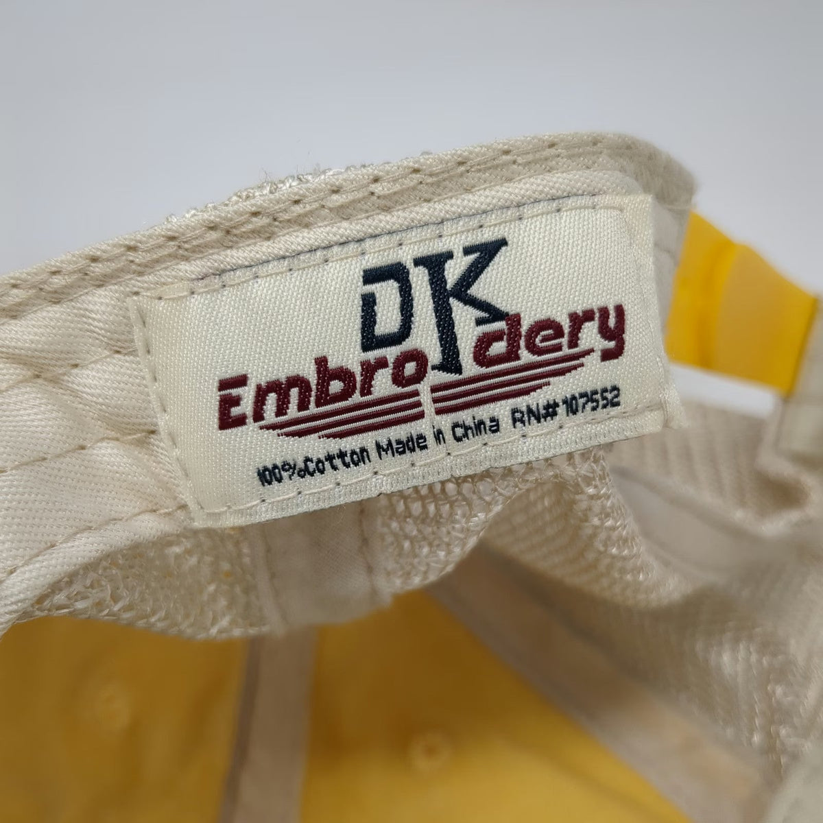 DK Embroidery Trucker Hat Yellow OSFM Marquette MI Mesh Back Snapback Michigan