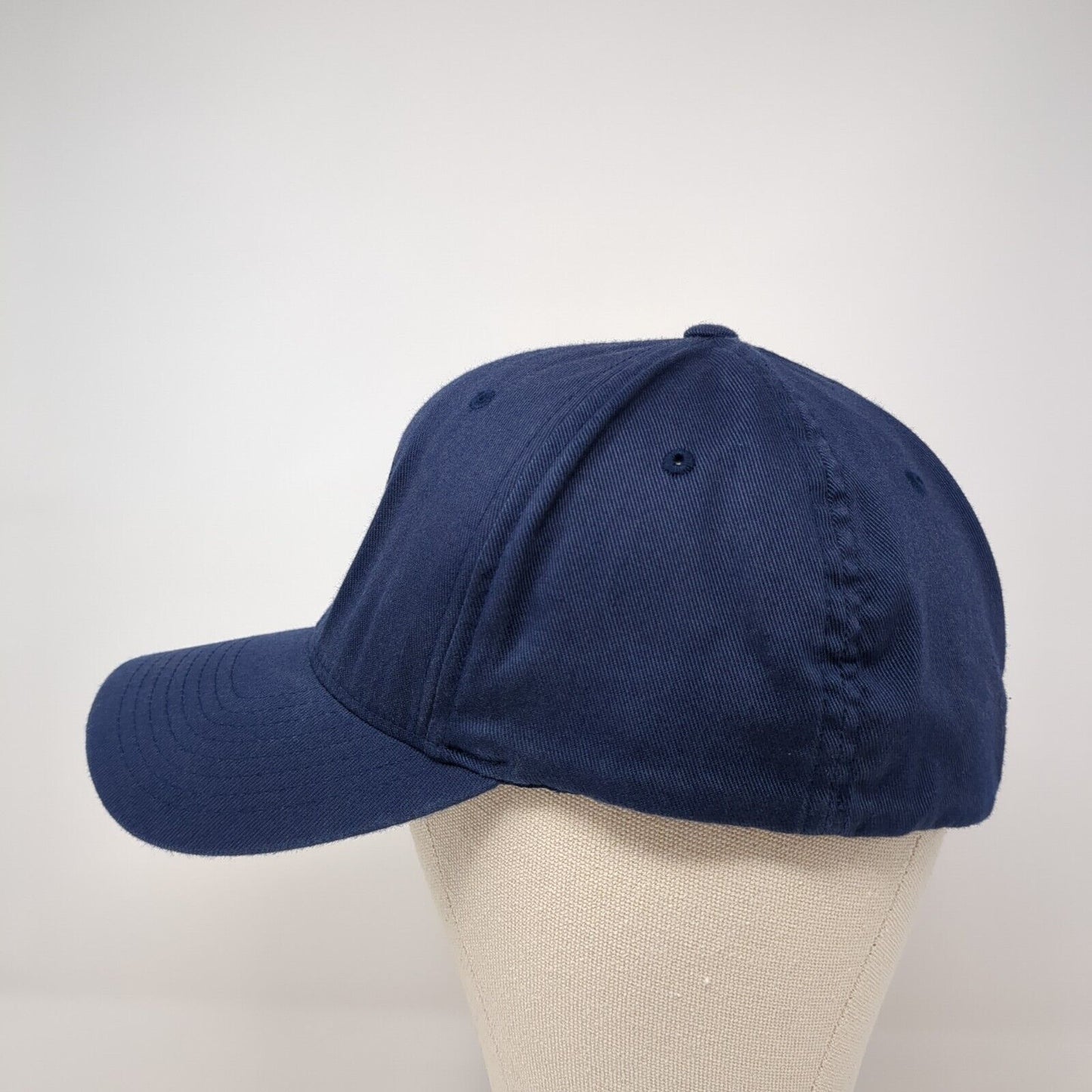 LCCC Fitted Hat Blue L-XL Embroidered Logo Stretch Flexfit Yupoong