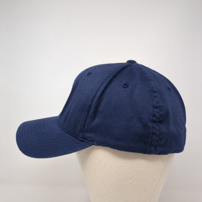LCCC Fitted Hat Blue L-XL Embroidered Logo Stretch Flexfit Yupoong