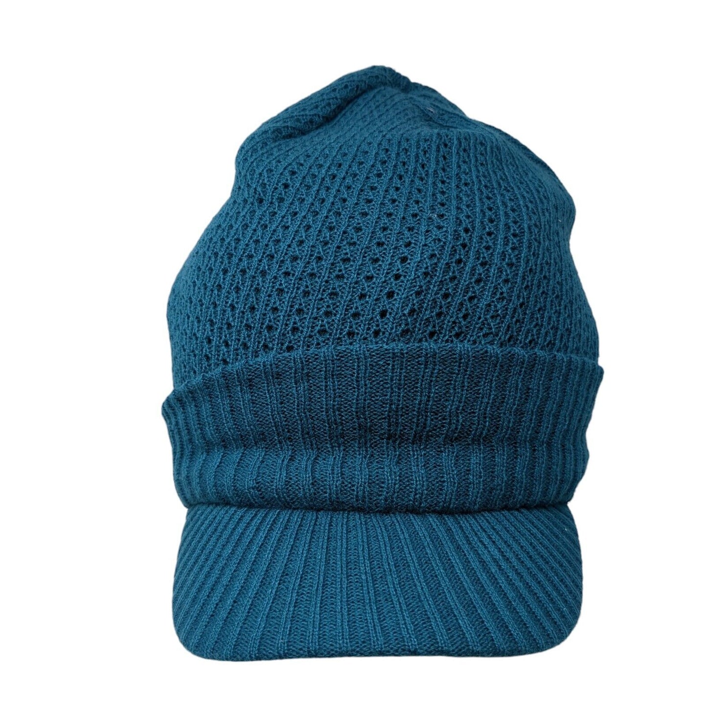 Unbranded Knit Beanie Hat Blue One Size Solid Stretch Blank Outdoor