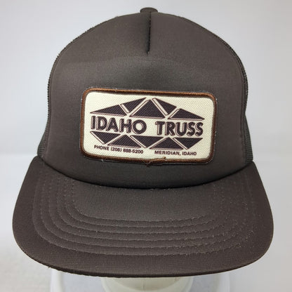 Brown Trucker Hat Idaho Truss Meridian Mesh Snapback Foam Front Patch Vintage