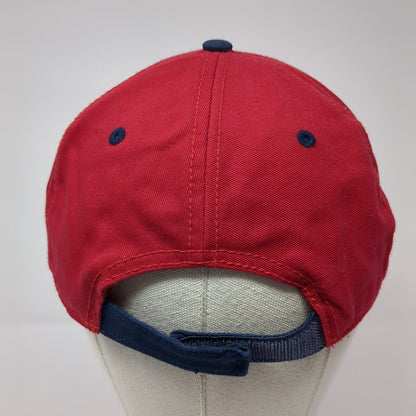 D.L. Evans Bank Strapback Hat Red One Size Adjustable Embroidered Cotton