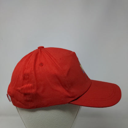 Cross Strapback Hat Red One Size Adjustable 5 Panel Cotton Oriental Trading