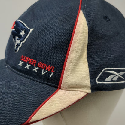 Reebok NFL Patriots Super Bowl XXXVI Champions Blue One Size Strapback Cap Hat