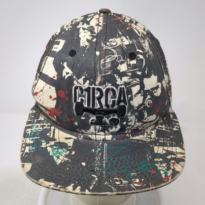 Circa Baseball Cap Black Collage Skateboard Truck Graphic Fitted Hat Size 7 1/4
