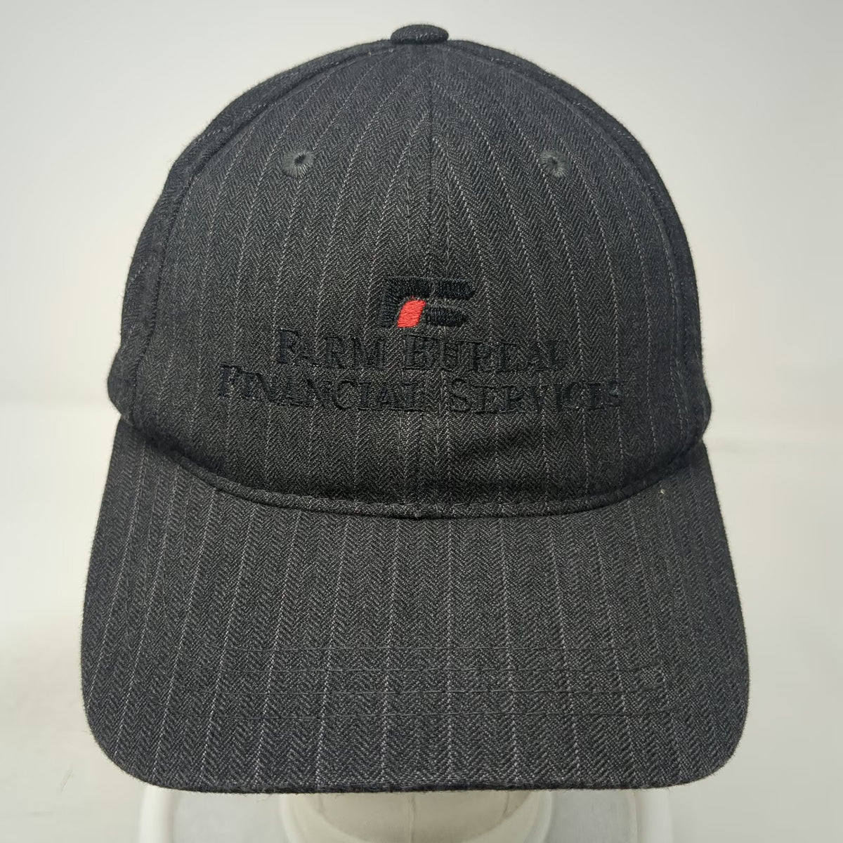 District Baseball Cap Gray One Size Farm Bureau Financial Services Pinstripe Hat