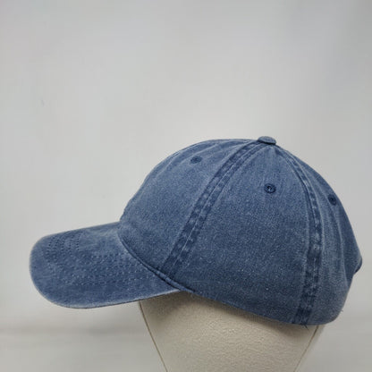 Unbranded Strapback Hat Blue OSFM Adjustable Denim Vented Holes 6 Panel Blank