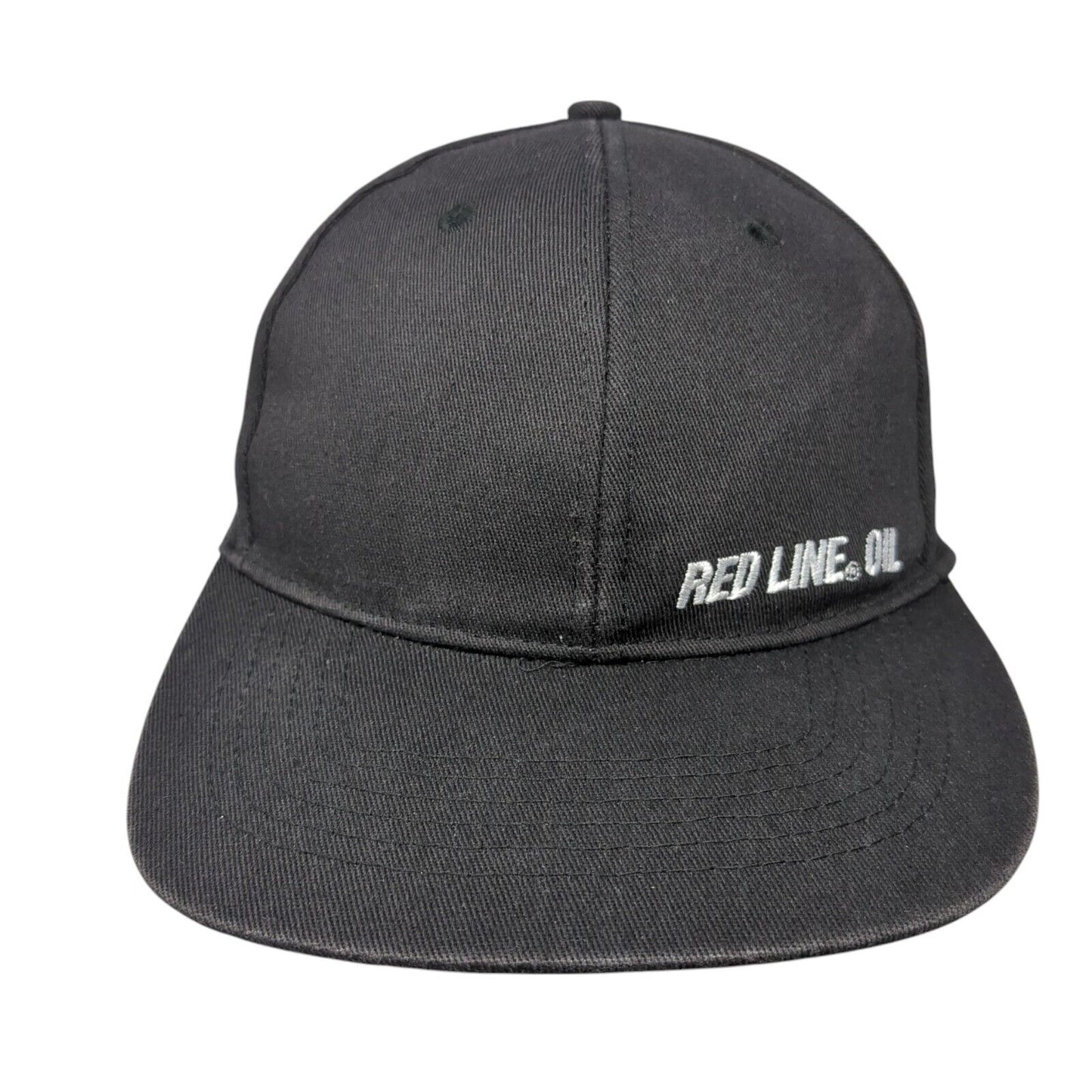 Red Line Oil Snapback Hat Black One Size Adjustable Embroidered 6 Panel Cotton