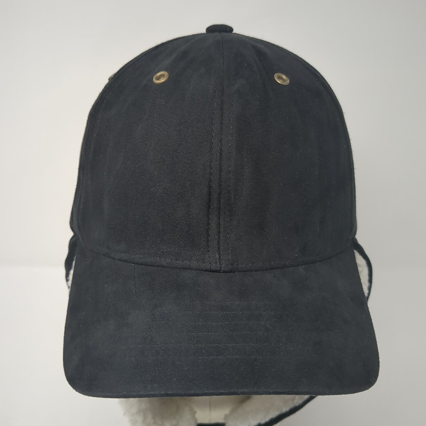 Magic Headwear Fitted Trapper Hat Black XL Faux Fur Lined Ear Flap Blank