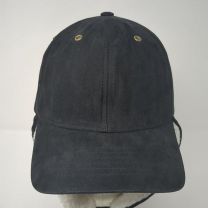 Magic Headwear Fitted Trapper Hat Black XL Faux Fur Lined Ear Flap Blank